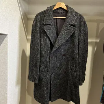 울 더블 브레스트 피 코트 영국제