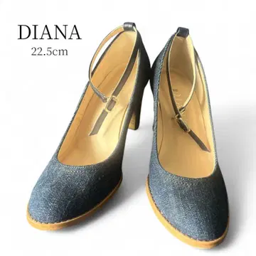 새상품급 22.5cm DIANA 데님 스트랩 하이힐