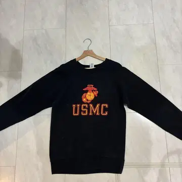 USMC 로고 자수 블랙 맨투맨 M 사이즈