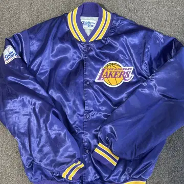 90s USA Chalk Line 레이커스 바시티 자켓 퍼플 M