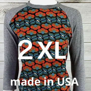 빈티지 LuLaRoe 랜디 셔츠 그레이 슬리브 2XL