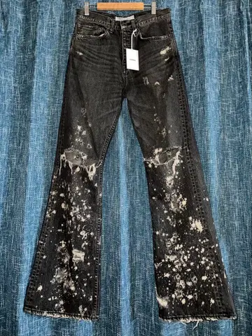 DAIRIKU/데미지 플레어 데님 팬츠(블랙)