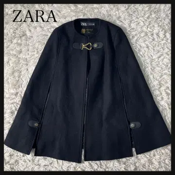 ZARA x MANTECO 판초 코트 케이프 울 블렌드 XS 블랙