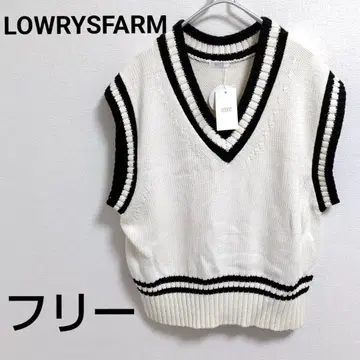 새상품 LOWRYSFARM 베스트 화이트 니트 프리