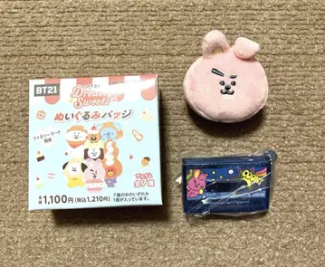 BT21 COOKY 인형 배지 카세트 테이프 참