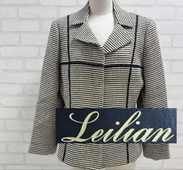 새상품급 Leilian 체크 무늬 테일러드 자켓 일본제
