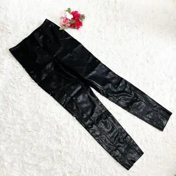 H&M 에이치앤엠(F) 가죽 팬츠 바지 블랙 스트레이트