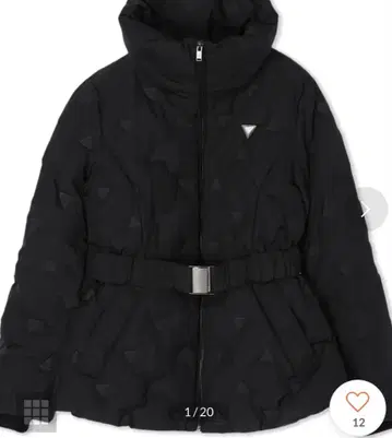 GUESS 로고 다운 재킷 블랙