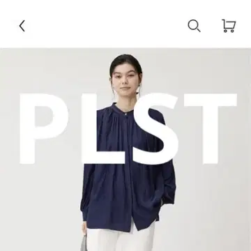라이트 새틴 2WAY 개더 블라우스 네이비