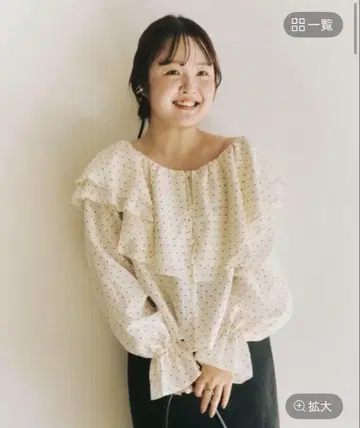 [ tomone 프로듀스 ] 3way 쉬폰 블라우스 쿠키 & 크림