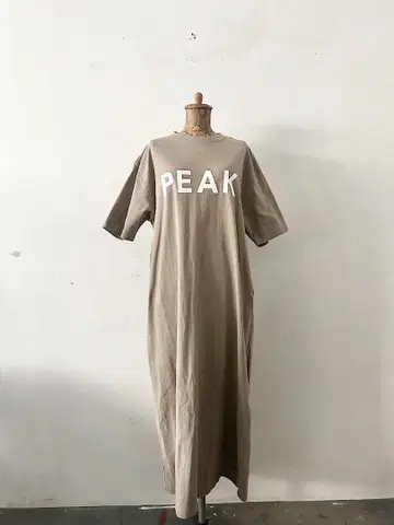 [ 새상품급 ] snowpeak 로고T셔츠 원피스 베이지