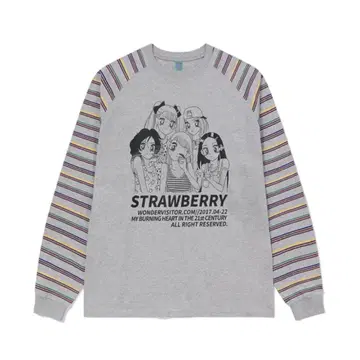 Wondervisitor STRABERRY 긴팔 T셔츠 롱티