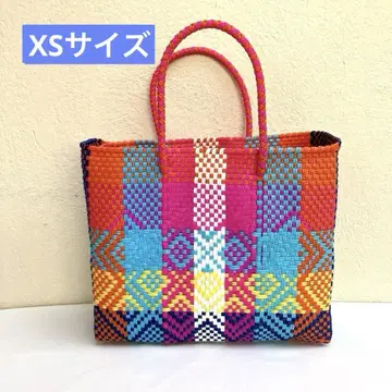 XS 사이즈 메르카도백 미사용 새상품 컬러풀 체크 멕시코제 새상품급
