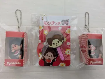 몬치치 앉은 패키지 피규어 키체인 막대 달린 페이스 참