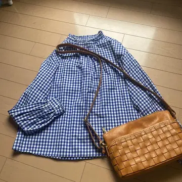 마린프랑세즈 깅엄 체크 블라우스