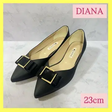 새상품 DIANA 다이애나 힐 페미닌 플랫 펌프스 리본 23