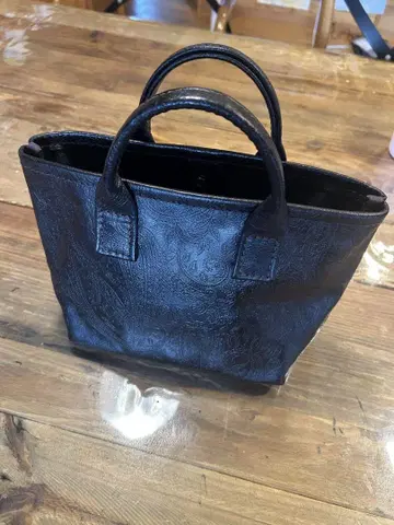 페이즐리 가죽 미니 토트백