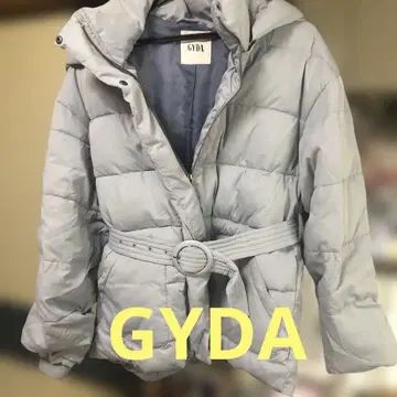 GYDA 라이트 블루 벨트 다운 자켓