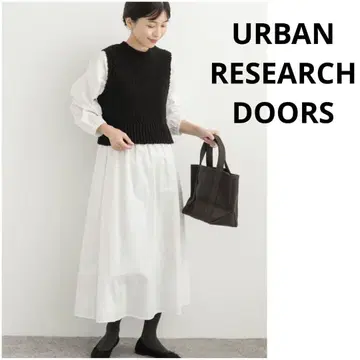URBAN RESEARCH DOORS 니트 베스트 레이어드 원피스