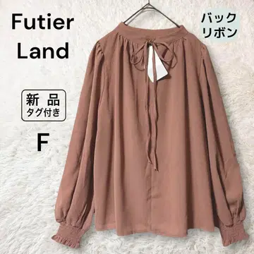 새상품 Futier Land 블라우스 백리본 밴드 카라 F 개더