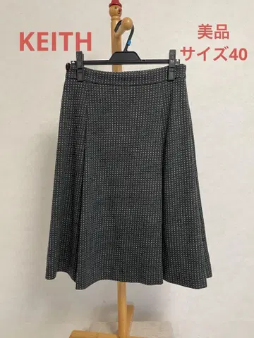 KEITH*새상품급 도트 짜임 박스 플리츠 스커트
