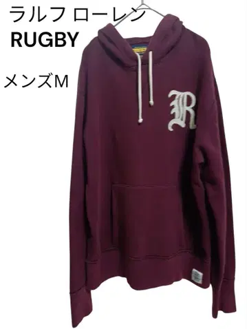 랄프 로렌 RUGBY 후드티 남성용 M 버건디