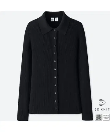 UNIQLO U 유니클로 3D 엑스트라 파인 메리노 니트 셔츠 긴팔 블랙