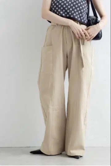 카스타네 스터드 사이드 포켓 팬츠 베이지1