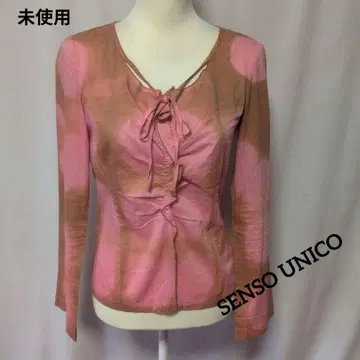 미사용 SENSO UNICO 프릴&리본 오비 블라우스