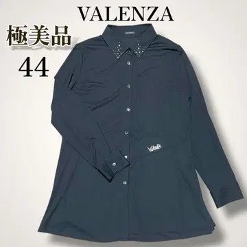 VALENZA 스터드 스톤 장식 빅 튜닉 긴팔 셔츠 블라우스