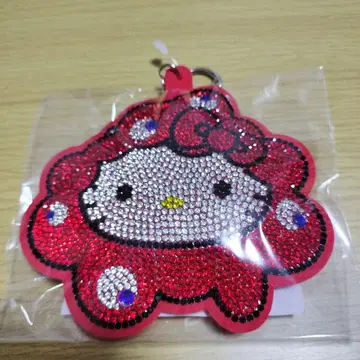 오사카 간사이 엑스포 반짝이는 가죽 키링 미야쿠미야쿠 키티
