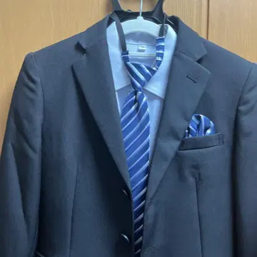 남자 정장 세트 160cm 수트 상하의 세트 넥타이 셔츠 치프