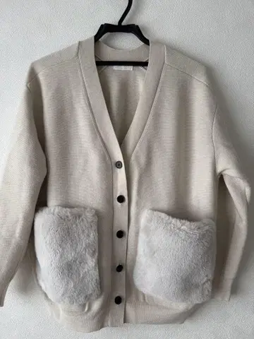Ballsey 아이보리 퍼 가디건