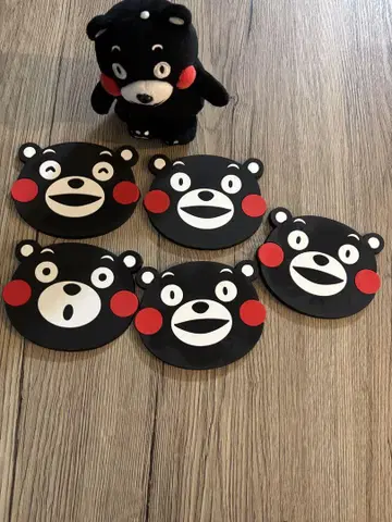 쿠마몬 코스터 5개와 봉제 인형 세트