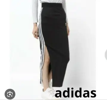 adidas 슬릿 타이트 스커트 블랙