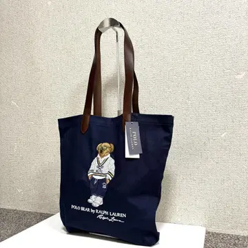 새상품 랄프 로렌 토트백 폴로베어 네이비