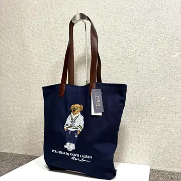 새상품 랄프 로렌 토트백 폴로베어 네이비
