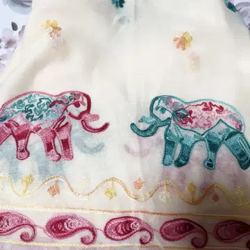코끼리 자수 스톨