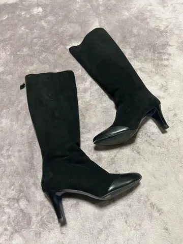 [ Odette Odile ] 블랙 스웨이드 롱 부츠 24cm