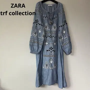 [ 새상품급 ] ZARA trf 자수 원피스 L 데님 블루