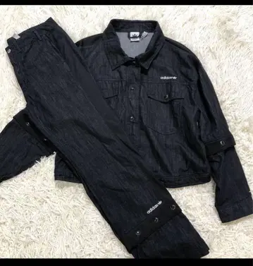 adidas 데님 자켓 팬츠 세트 우먼