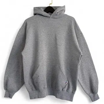 90s USA제 RUSSELL 무지 그레이 풀오버 후드티 U15