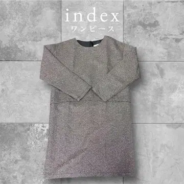 index 그레이 긴팔 원피스 라메감 있음