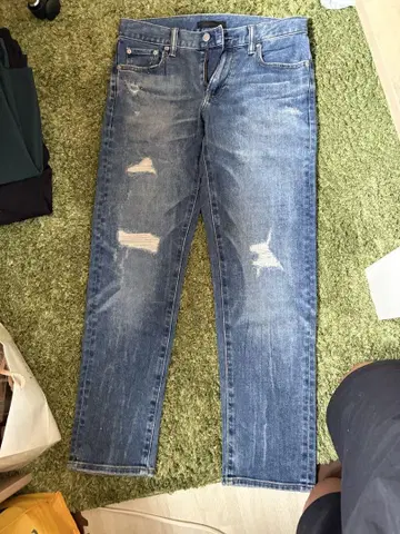 INDIGO JEANS 데미지 가공 데님