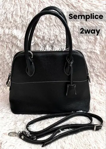 Semplice 세플리체 천연 가죽 2way 숄더백 부가티 블랙