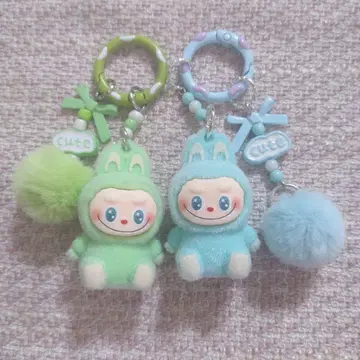 라부부 키링 키링 labubu 그린 블루 2종 세트