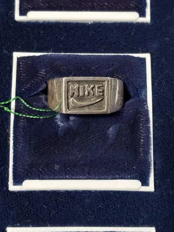 80s Nike 925 빈티지 실버 스퀘어 반지 18호