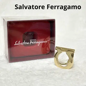 새상품급 FERRAGAMO 페라가모 간치니 골드 스카프링 박스 포함