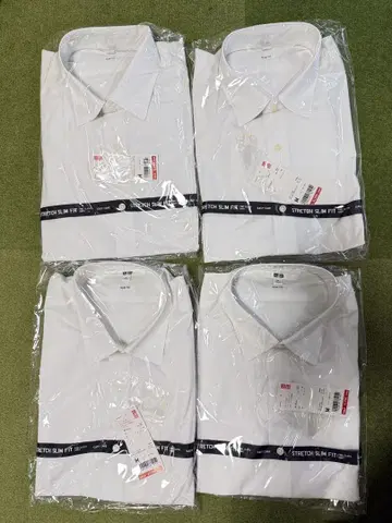 유니클로 파인크로스 스트레치 슬림핏 브로드 셔츠 긴팔 4개 세트