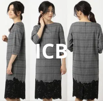 택 포함 새상품 정가 3만 7천 엔 ICB 포멀 울 레이스 롱 원피스